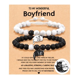 UNGENT THEM Gifts for Boyfriend from Girlfriend, Anniversary Birthday Cute Christmas Presents I Love You Sweetest Valentines Day Gifts for Him Boyfriend BF Bracelet