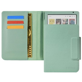 DMLuna Case for Kobo Clara BW (Model N365) / Clara Colour (Model N367) / Clara 2E 6", Folio Premium PU Leather Protective Cover, Support Cards, Auto Sleep/Wake Function, Agave Green