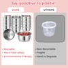 6pcs.6oz Covered Salad Dressing Containers, Small Leak Proof Reusable Stainless