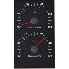 SudoreWell® Sauna Climate Meter Black Aluminium with Thermometer and Hygrometer 130 x 190 mm