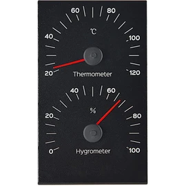 SudoreWell® Sauna Climate Meter Black Aluminium with Thermometer and Hygrometer 130 x 190 mm