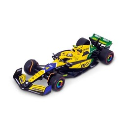 Bburago F1 Formula 1 MCLAREN MCL38 (2024) with Helmet - Norris - Senna Livery - Scale 1:43 - Incredibly Detailed Collectible Racing Car Replica