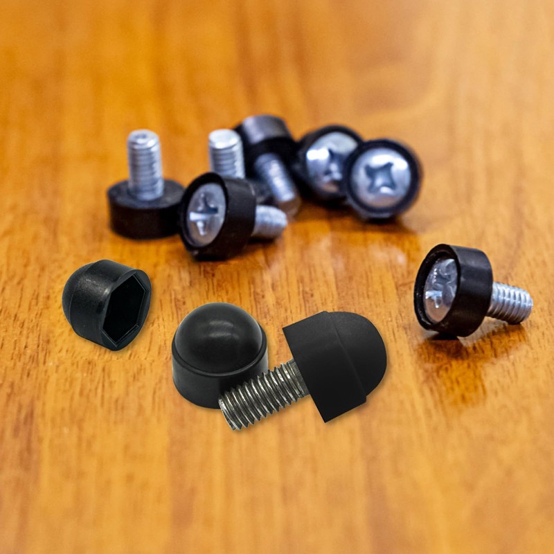 50 Pcs Screws Bolt Covers Caps, Black Hex Nut Protective