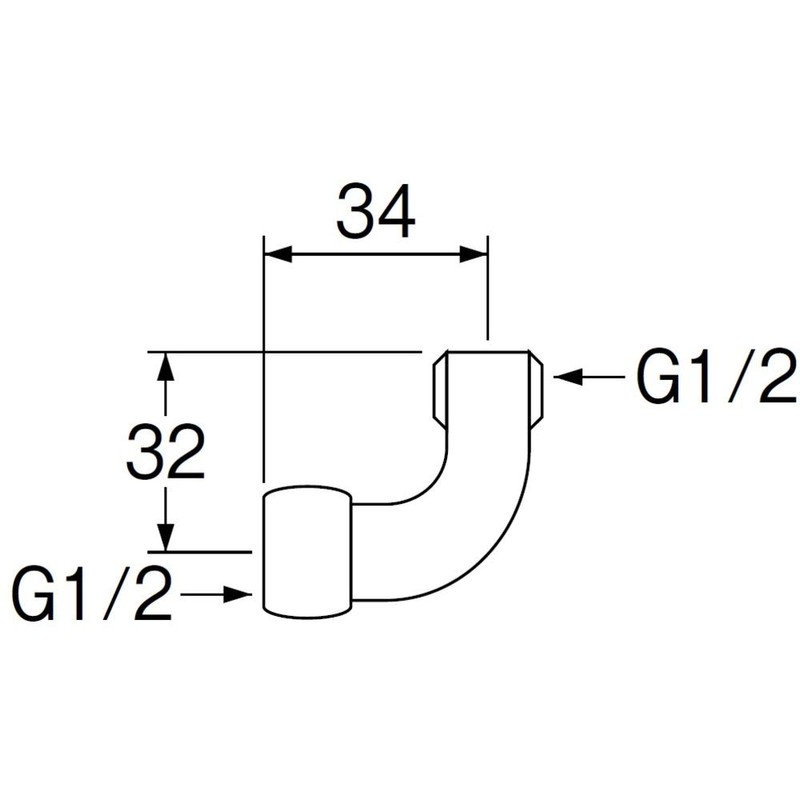 SANEI G1/2 T204-13 Benly Can Elbow with Nuts, Rotating Bag