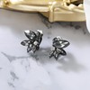 BriLove Rhinestone Clip Earrings Studs Dainty Marquise Crystal Cluster Ear