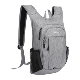 MOSISO 15L Lightweight Hiking Daypack Small Packable Hiking Backpack for Men Women, 3 Layer Casual Foldable Day Pack Shoulder Bag for Travel Camping Outdoor, Grey
