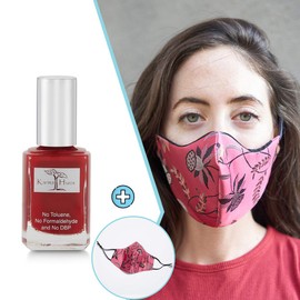 Karma Naturals Nail Polish - Non-Toxic with Matching Fashion Face Mask Breathable Washable Reusable Face Cover for Men & Women (Garden Party Mask)