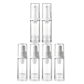 6Pcs Airless Pump Bottles Travel Set，5ml/0.17oz Vacuum Refillable Leakproof, Travel Pump Bottle for Toiletries Travel Toiletry Containers for Cosmetics Foundation Cream Serum Toner(4 Lotion & 2 Spray)
