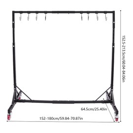 Panel Tree Paint Stand Panel Holder, Adjustable Height 60-84 inch Auto Paint Rack Stand, Doors Painting Rack with Swivel Locking Wheels, Paint Hanger Hooks for Hang Doors Fenders Bumpers, Black