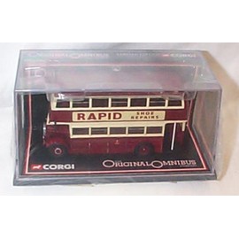 corgi red white rapid shoe repairs double decker the original omnibus company 1.76 scale limited edition diecast model