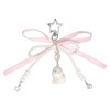 Nalefow Cute Pink Pearl Bow Keychain Fuzzy Dog Cat Keychains