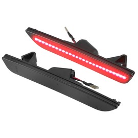 A ABSOPRO LED Side Marker Light AR3Z-15A201-A Rear Turn Signal Lights Fender Sidemarker Lamps for Ford for Mustang Black Lens Red LED Light 1 Pair