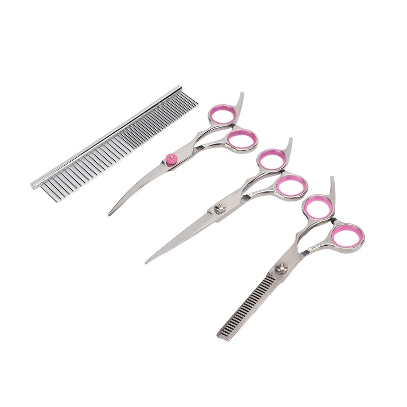 Pet Rabbit Grooming Scissors Stainless Steel Round Tip 4 in