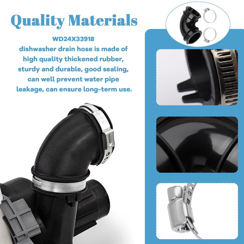 WD24X33918 Dishwasher Elbow Hose for GE Dishwasher Drain Pump