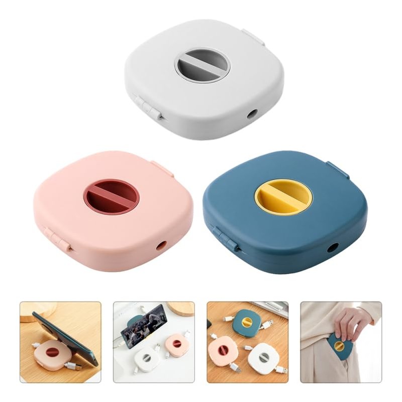OSALADI Charging Cable Organiser Box 3 Colours Set Small Portable