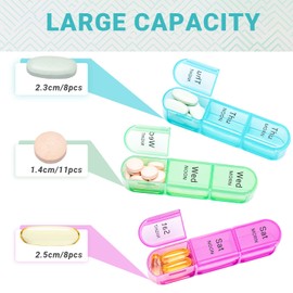 Zoolion Weekly Pill Box 7 Day 3 Times a Day (Morn/noon/Night), Daily Portable Travel Pill Box Organiser, Tablet Box with Large Compartments, Hold for Fish Oils, Vitamins, Supplements