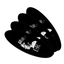 Queen Elizabeth II Silhouette Double-Sided Oval Nail File Emery Board Set 4 Pack