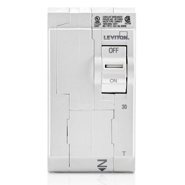 Leviton LB230-T 30A 2-Pole Plug-On Standard Branch Circuit Breaker, Thermal Magnetic, 120/240 VAC, White