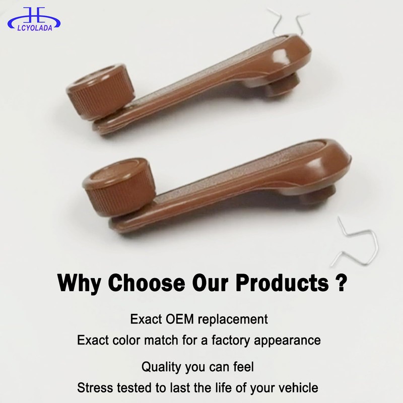Lcyolada Window Crank Handle,Textured Brown,Compatible with 1973-2017 Toyota Tundra Yaris