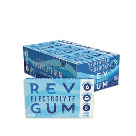 Rev Electrolyte Gum, Frost Berry, Sugar-Free with Essential Electrolytes, 12 Count
