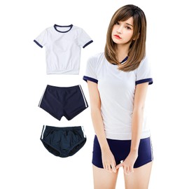 SORAmood Gymnastics Clothes, Bloomers, Cosplay, Shorts, 2 Types, 3-Piece Set, Gymnastics Clothes, S-XL, Costume, Full Back Bloomers, Loungewear