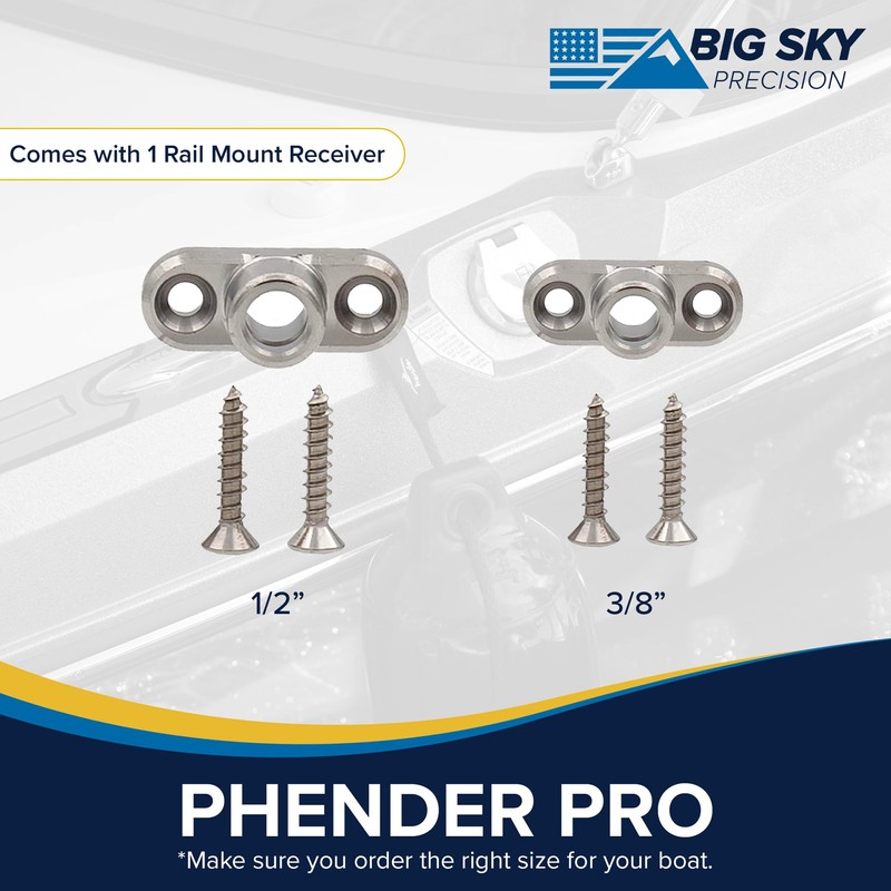 Phender Pro - 1/2” Pontoon Rail Mount Receiver Fender Docking