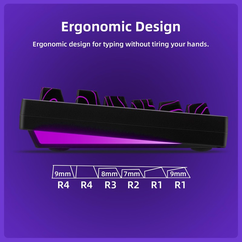 ZORNHER ZH870 Wireless Mechanical Gaming Keyboard,80% Black Custom Creamy Sound