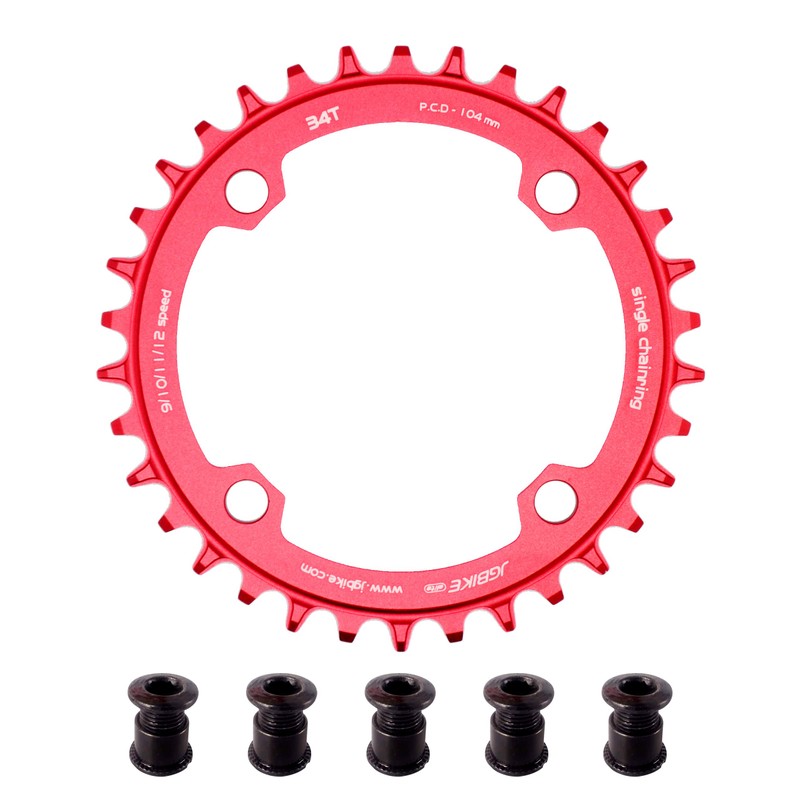 Jgbike ラウンドオーバルチェーンリング 104mm BCD chainring 30T 32T 34T 36T 38T