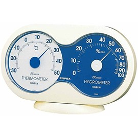 enpekkusu Weather Meter, Temperature and Humidity Meter, Accent Ague Hygrometer Over and Over Unisex Made in Japan Off White TM – 2786