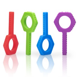 Juguetes sensoriales masticables (forma de llaves) – 4 paquetes de tubos masticables para niños necesidades sensoriales, autismo, TDAH, SPD