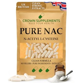 Pure Clean NAC Capsules N Acetyl Cysteine | Clean Formula Supplements | Crown Supplements UK (90 Capsules)
