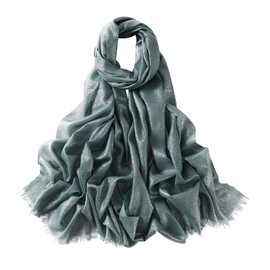 Hybeeh Sparkly Glitter Hijab Scarf for Women Shimmer Hijab Metallic Lightweight Wrap Pashmina Shawl for Women (Dusty Mint)