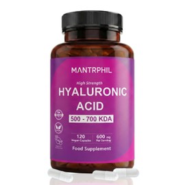 Hyaluronic Acid Capsules 600mg | 120 Vegan Capsules | 500–700 KDA Sodium Hyaluronate | 4 Month Supply | Non-GMO, Vegan-Friendly | Food Supplement