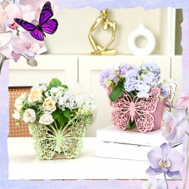 Cinnvoice 6 Pcs Wooden Butterfly Centerpieces for Tables Baby Shower Butterfly Decorations Tabletop Flower Boxes Party Favor for Baby Shower Birthday Wedding Garden Tea Party