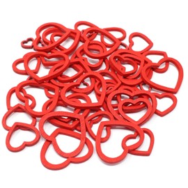 Red Mixed Size Cut-Out Open Hearts Craft Scrapbook Vintage Confetti Heart - Pack of 50