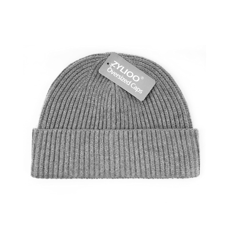 Zylioo XXL Short Fisherman Beanie,Knit Cuff Trawler Hat for Big