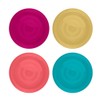 LR Supplies 4 Pack Reusable Plastic Plates Multi Colour Party