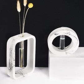 FineInno Blumenvase Silikonformen Epoxidharz, Resin Vase Gießformen, Vermehrungsstation Epoxidharz Formen fur Hydroponik Pflanzen Stecklinge Tischdeko Deko (Rectangle)