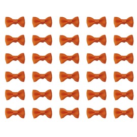Sowaka 50 Pcs Mini Bow Ribbon Satin Soft Black Appliques Boutique Bow Ties for DIY Crafting Sewing Project Making Scrapbooking Embellishment DIY Decoration Wedding Parties Gift Décor (Orange)