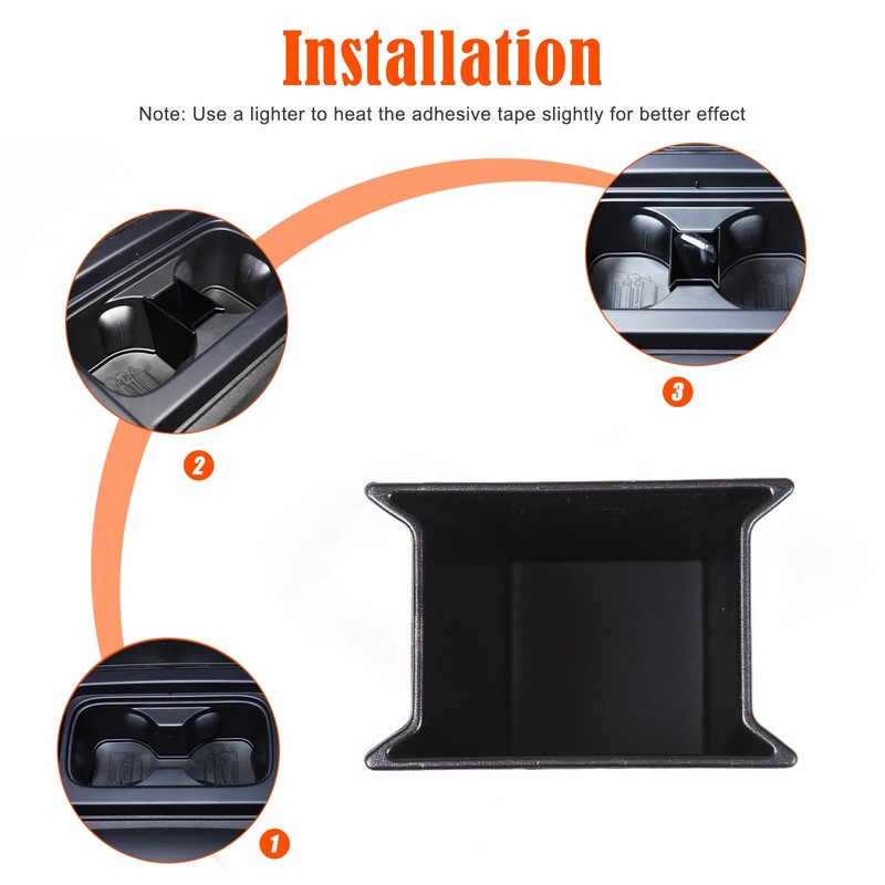 PIUGILH Front Center Console Cup Holder Divider Storage Box Compatible