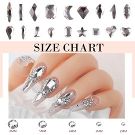 Canvalite 2900Pcs Clear Rhinestones for Nails, 18 Styles Multi Shape Nail Charms and Gems Shiny Glass Crystal Flatback Nail Rhinestones Set for Nail Art with Rhinestone Picker and Tweezers