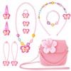 Handbag Jewellery for Kids Girls Hair Clips Set Rainbow Necklace