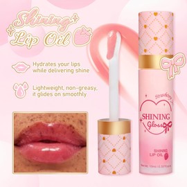 Lip Conditioner & Lip Oil Set, Moisturizing Natural Lip Care Set, Lip Gloss Balm For Dry and Chapped Lips