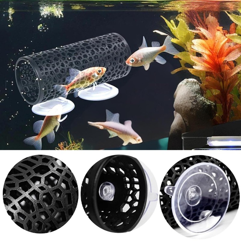 Betta Fish Tunnel with Suction Cups - Small Hole Hollow