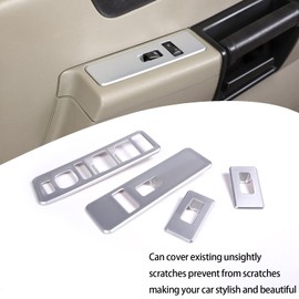 Lcojicep Window Lift Switch Cover Fit for Hummer H2 2003-2007, Window Lift Switch Cover Interior Button Trim Kit, Auto Window Lift Panel Molding Protection Cover Accessories (Bright Light)