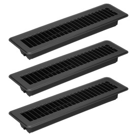 PATIKIL 12 x 2 Inch Floor Register, 3pcs Heavy Duty Air Vent Cover Steel Adjustable Decor Vents Easy Adjust Floor Grates for Sidewall Home Office, Black
