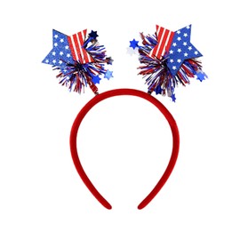4th of July Headband for Women American Flag Hair Band Independence Day Headwear with Star Red White and Blue Hair Bands Tassel Head Hoop Fourth of July Party Hair Band Patriotic Hair Accessories 1Pcs