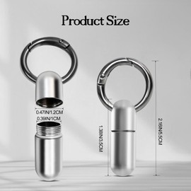 Tiny Keychain Pill Holder, Small Keychain Pill Holder Titanium,Waterproof Tiny Pill Container with Keyring,Mini Portable Titanium Pill Case for Travel for Purse Pocket (Glossy)