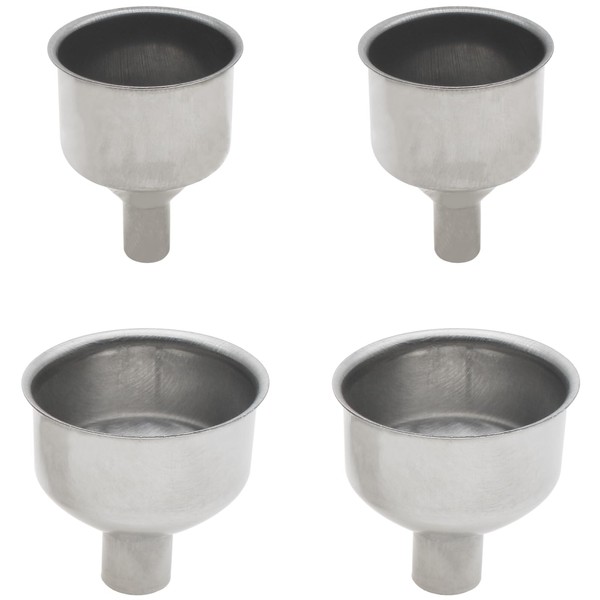 HAJXZH 4PCS Small Funnels 2 Different Sizes Stainless Steel Mini