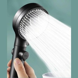 LDK Best Buy 3 Crowns Winner Shower Head, Made in Japan, Chlorine Remover, Water Saving, Water Purification, Water Stopping Button, Adjustable Water Flow, Angle Adjustment, Adapter Included,